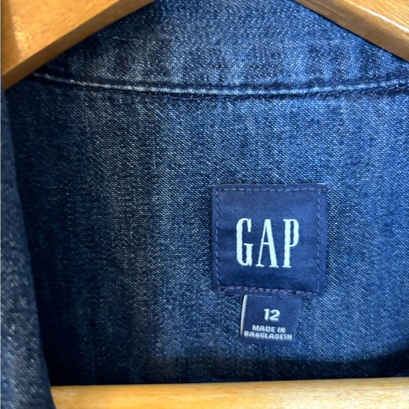 GAP Vintage One Piece Short Sleeve Denim Tie Waist Pantsuit - Picture 4 of 11